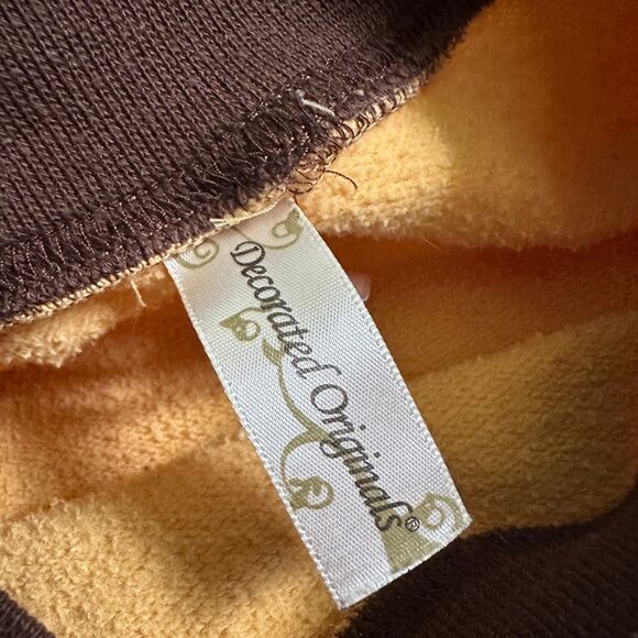 Vintage Fall Trees Leaves Embroidered Embellished Double Crew Granny Sweatshirt - Picture 5 of 6